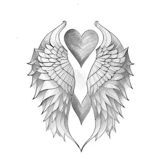 Angel Wings And Heart