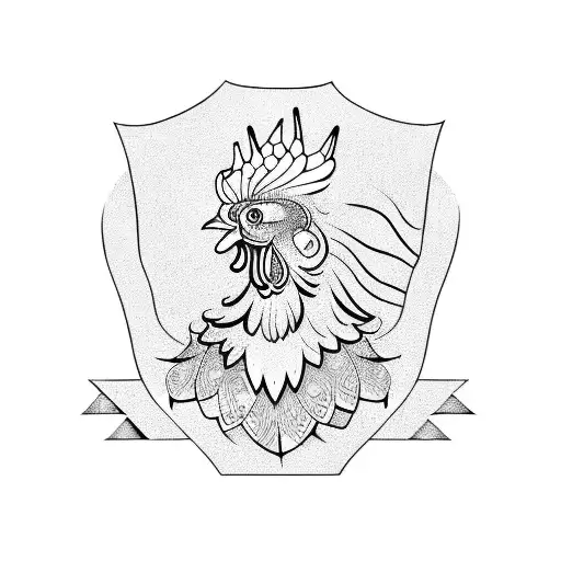 Rooster Holding A Cork