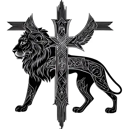 Christian Lion Cross