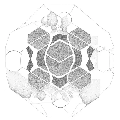 Hexagon With Small Beach And Palm Trees