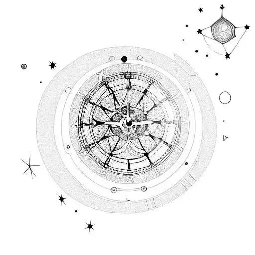 A Pocket Watch Surrounded By Space And Stars