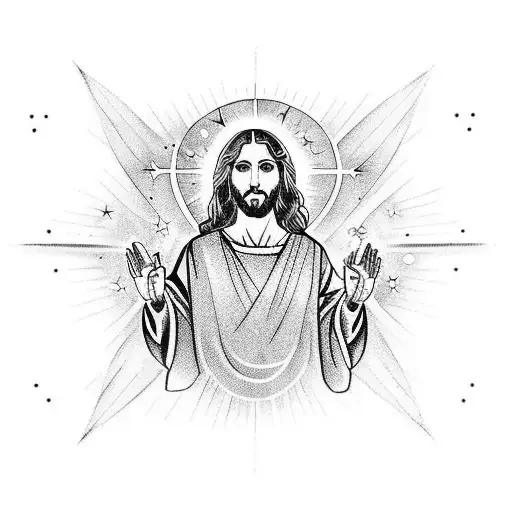 Jesus Surrounded By A Galaxy Of Stars