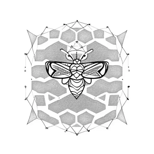 A Moth In The Middle With Hexagons And Toroids In Both Sides Of Hte Moth