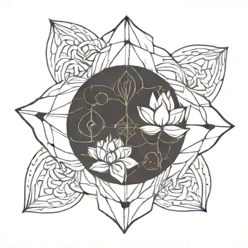 Lotus Flower Moon Sisu Symbol