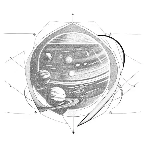 Space With Saturn Within 1 Shape
