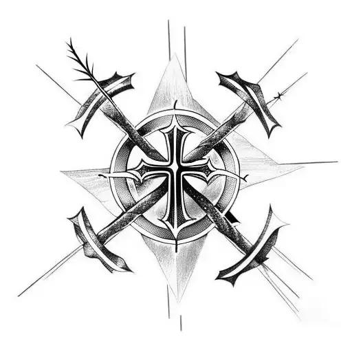 Christian Cross With Crown Of Thorns