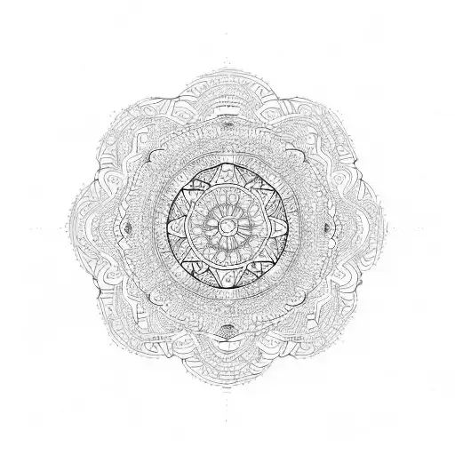 Mandala Black And White Round