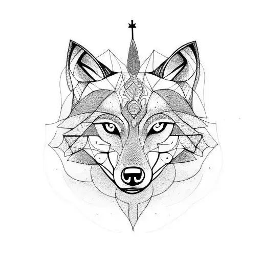 Wolf With Sacred Geometry