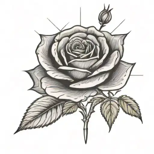 Rose With 01061975 In Roman Numerals