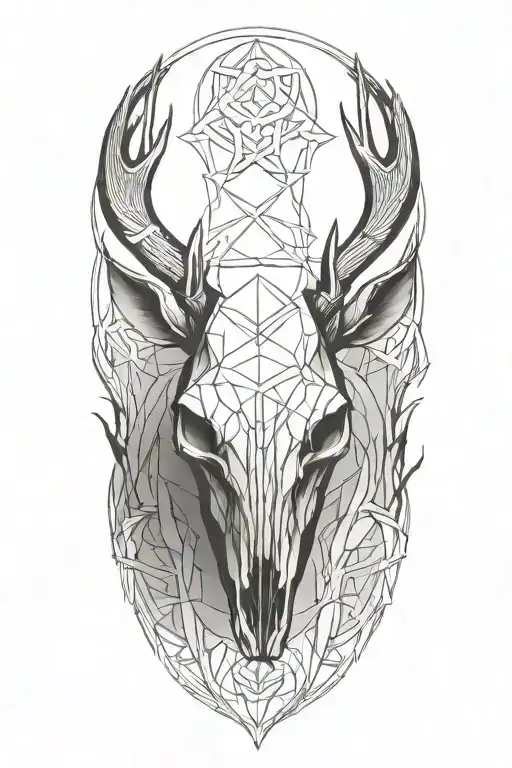 Deer Skull Celtic Pattern