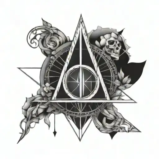 Deathly Hallows Cover Up Tattoo Design