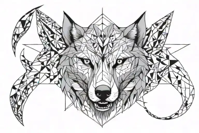 Wolf And Skull Surrounded