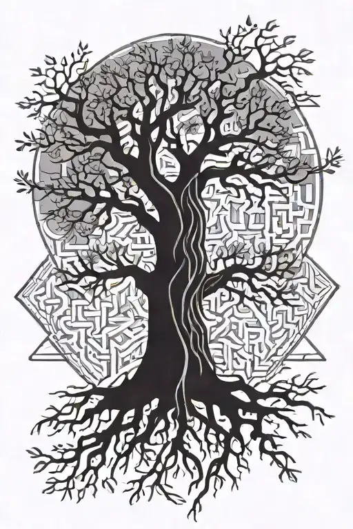 A Tree With Roots Underneath