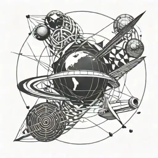 Planet And Plane Flying