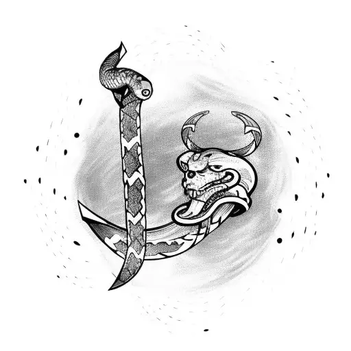 Viking Axe With A Snake Wrapped Around It