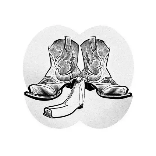 Cowboy Boots With Cowboy Hat On Top