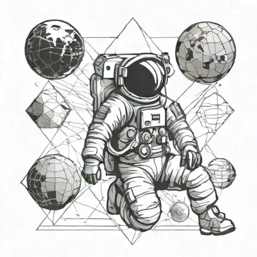 Astronaut Looking Up At Earth In The Distance