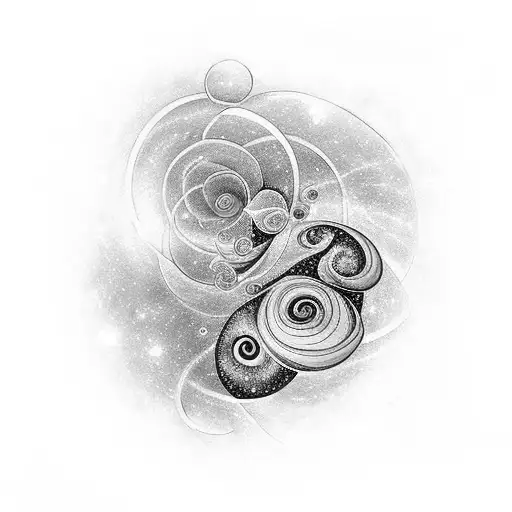 A Tattoo That Combines The Golden Ratio With A Galaxy And A Snail