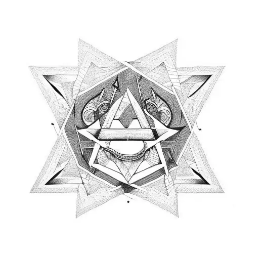 Illuminati Triangle With Two Snake Interlocking