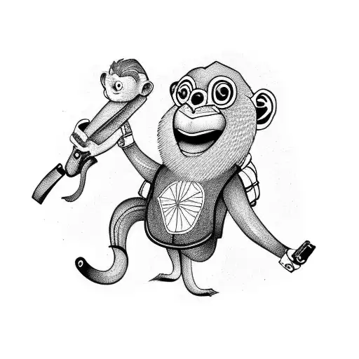 Cowboy Monkey With Banana In Holster