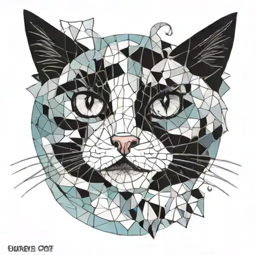 Tuxedo Cat Circle Eyes And Seating Chart With Water Color Background