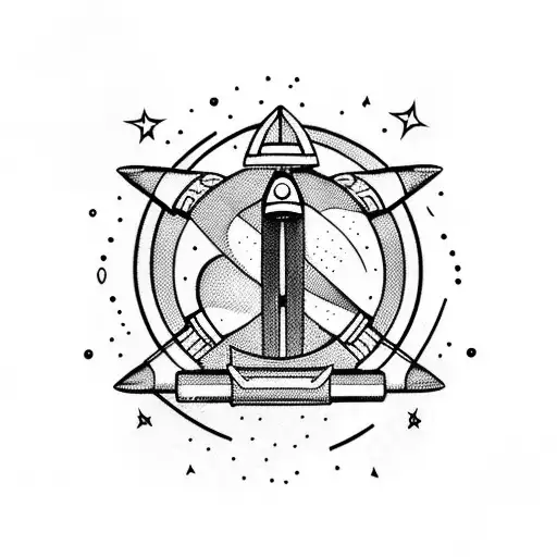 Astronaut Anchor And Airplane