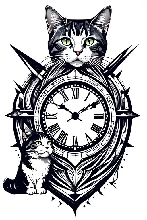 Cat And Father Clock Tower