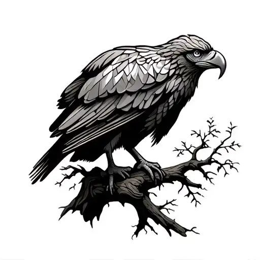 Fish Eagle Perched On Top A Boabab Tree Branch