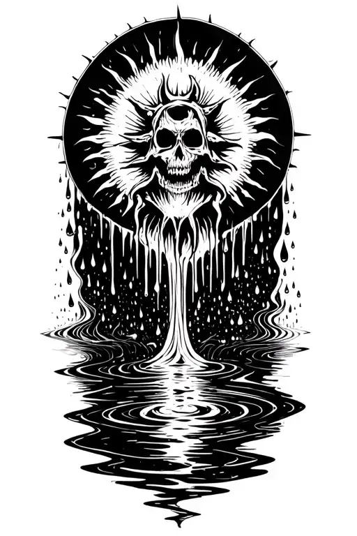 The Sun Flowing Into Water That Drops Off Into Rain Drops