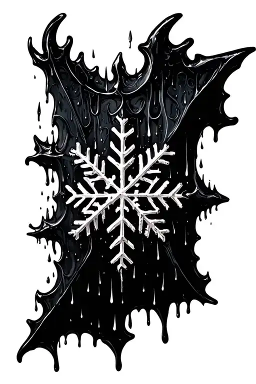 Snowflake Melting Into Rain