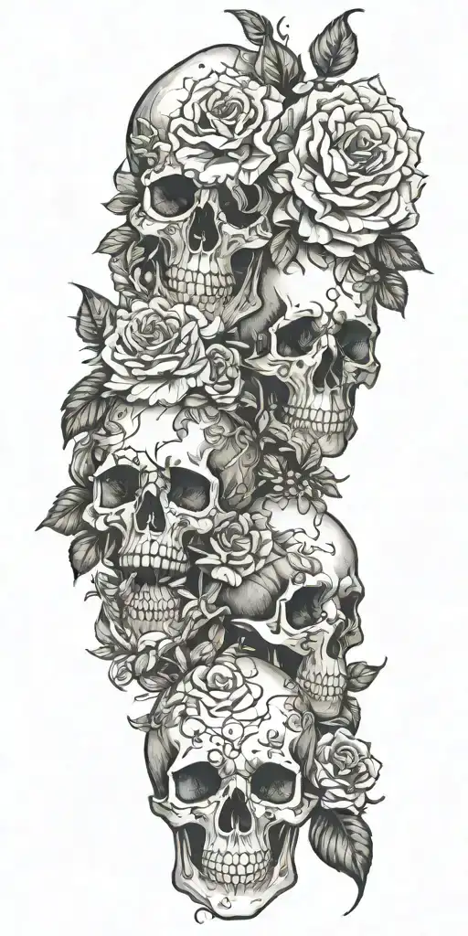 Nature Skulls Flowers