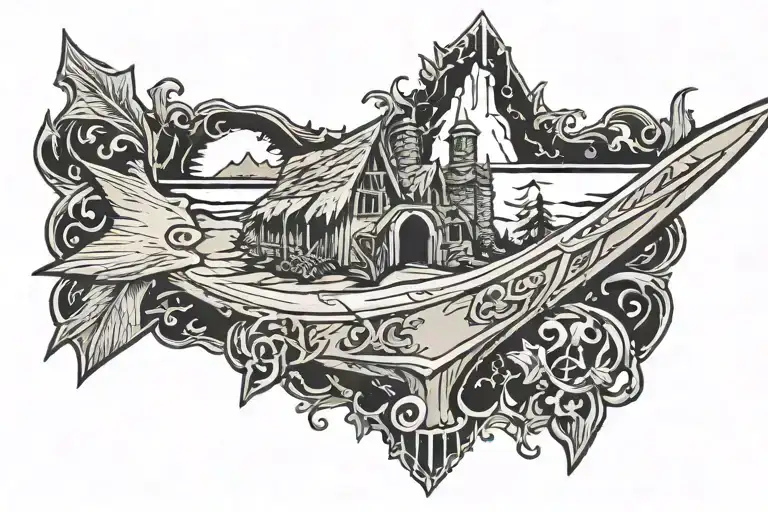 Arrow Head With Beach Scene