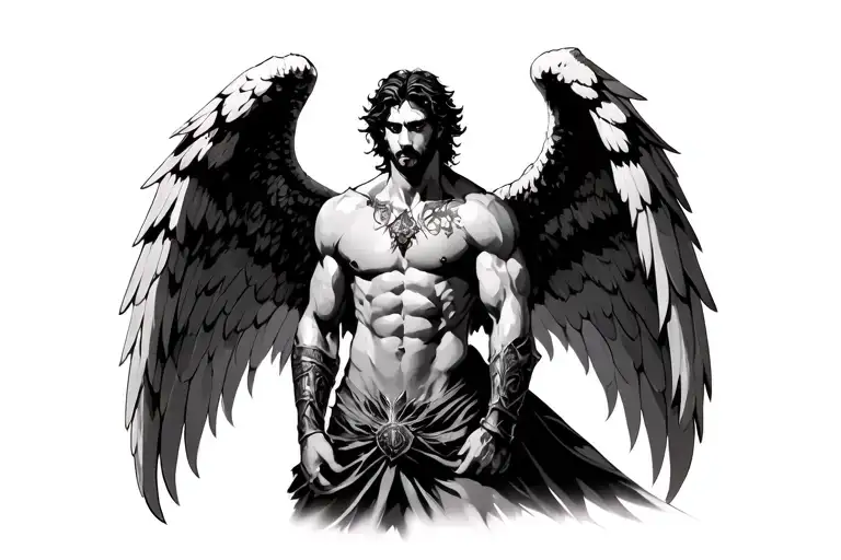 Gaurdian Angel Wings Spread Wide Male