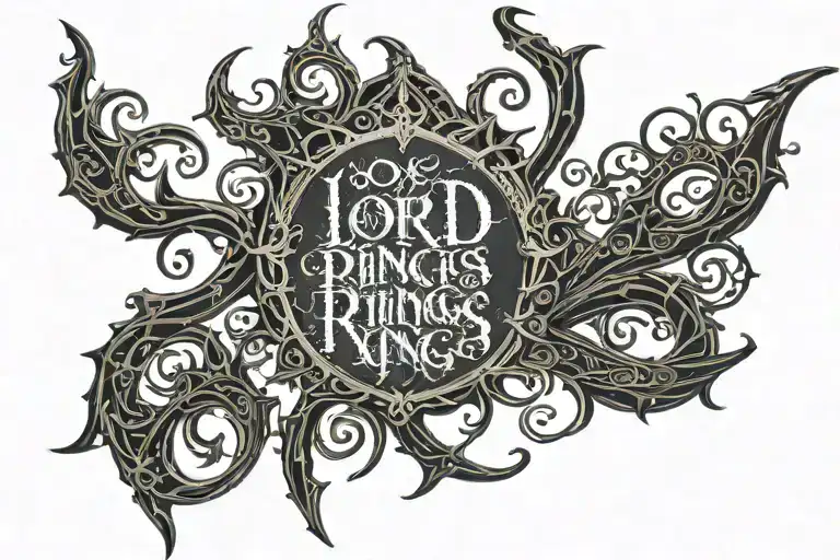 Lord Of The Rings With Elvish Script