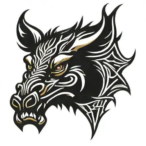 Irish Celtic Boar Head Angry