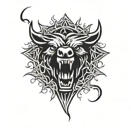 Irish Celtic Boar Head Angry