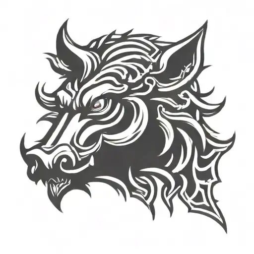 Irish Celtic Boar Head Angry