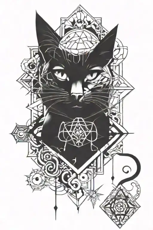 Cat Geometry Spirit Totem