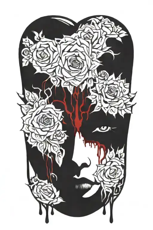 Bloody Face Of A Woman