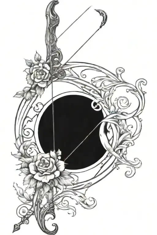 Vine Recurve Bow With Arrow Design