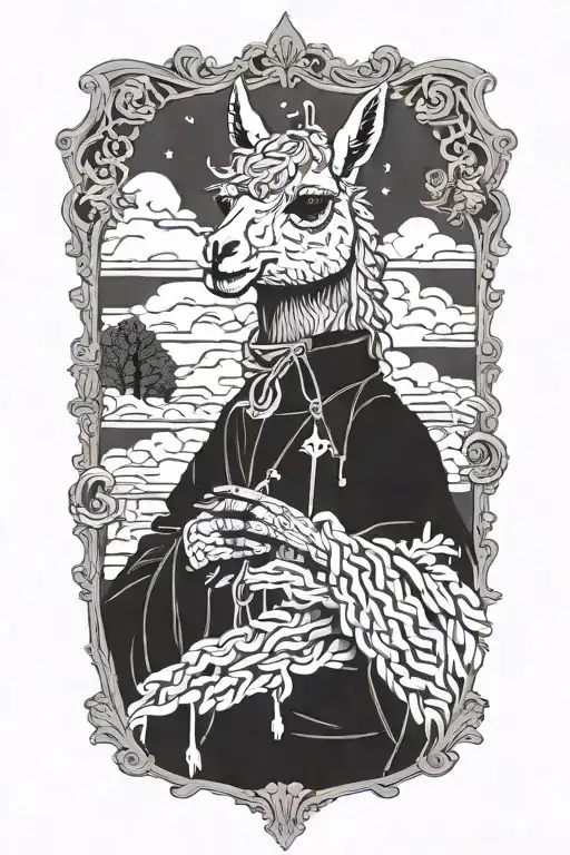 Llama Knitting A Blanket