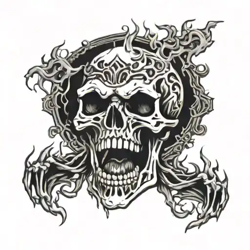 Screaming Skeleton On Fire