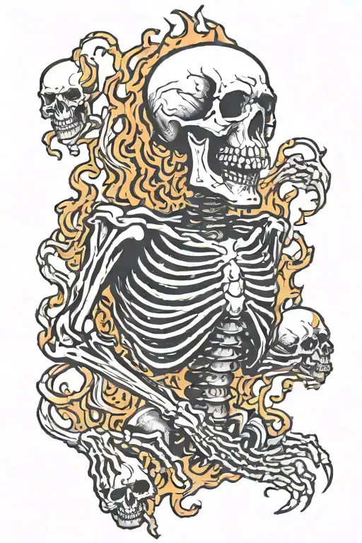 Screaming Skeleton On Fire