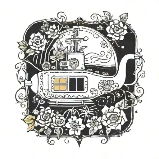 Yellow Submarine With Flowers