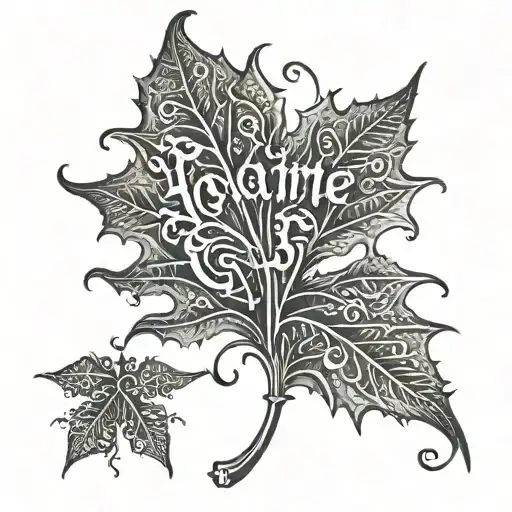 Someone's Name Written Inside A Leaf But Hidden Within