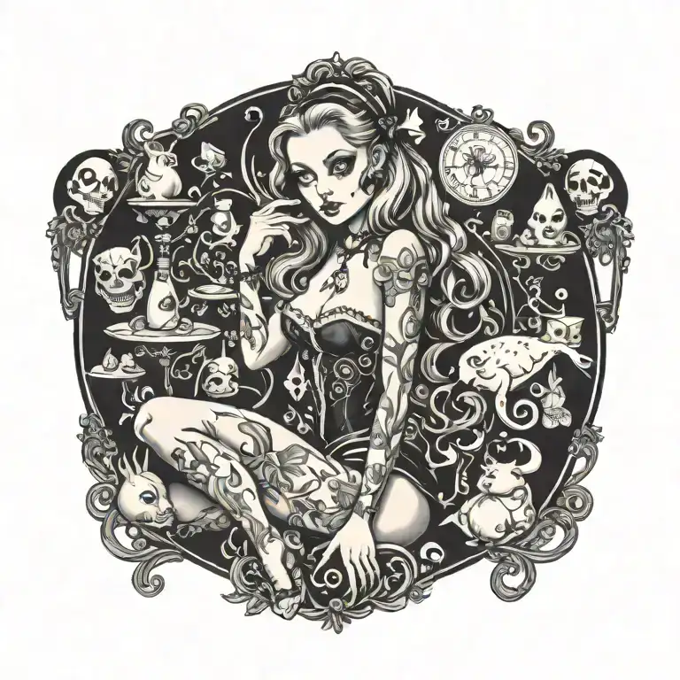 Alice In Wonderland Pinup Girl Bikini