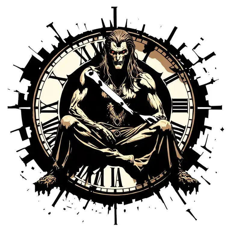 Hades Greek Good Sitting On A Broken Clock With Cyberus