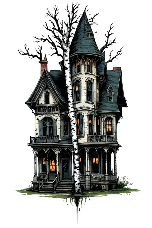 White Birch Tree Haunted House