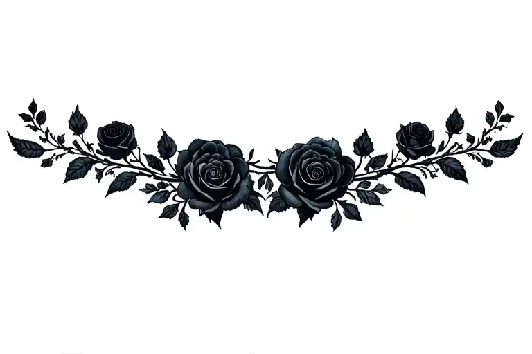 Dark Roses Coming From Shoulders And Back