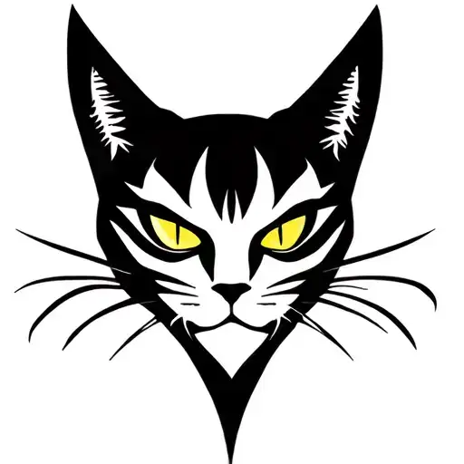 Villain Cat Silhouette Face